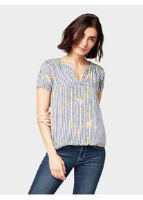 Tom Tailor, Damen Blusen-Shirt, Blau / Wei&szlig;