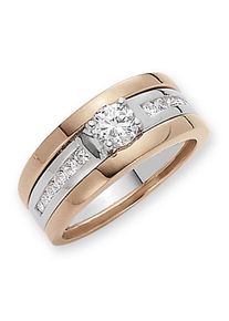 Firetti, Damen Schmuckset: Ringset mit Zirkonia (3tlg.), Rosegold / Silber