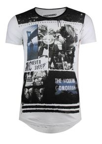 Trueprodigy, Herren T-Shirt 'NYC', Blau / Schwarz / Weiß