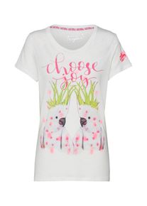 FROG BOX Frogbox, Damen Shirt 'Shirt with Parots', Wei&szlig;