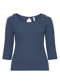sheego Casual, Damen 3/4-Arm-Shirt, Himmelblau / Weiß