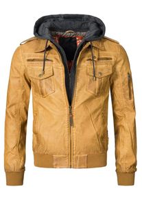 INDICODE JEANS, Herren Lederjacke ' Aaron ', Ocker