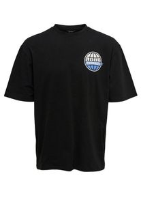 Only & Sons Only & Sons, Herren T-Shirt, Hellblau / Schwarz / Weiß