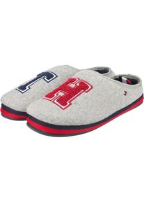 Tommy Hilfiger, Herren Hausschuhe, Nachtblau / Hellgrau / Kirschrot / Wei&szlig;