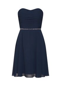 STAR NIGHT, Damen Kleid 'short dress (strapless) chiffon & pearls', Navy