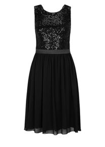 s.Oliver BLACK LABEL, Damen Crêpekleid, Dunkelgrau / Schwarz