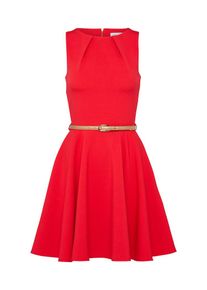 Closet London, Damen Etuikleid mit Gürtel, Gold / Rot