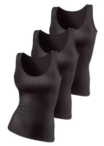 Vivance, Damen Tanktops (3 Stck.), Schwarz