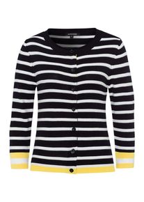 More & More MORE & MORE, Damen Cardigan, Marine / Gelb / Wei&szlig;