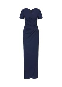Apart, Damen Abendkleid in Wickeloptik mit V-Ausschnitt, Nachtblau