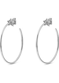 C-Collection, Damen Creole 'Cter-90155.A', Silber / Transparent