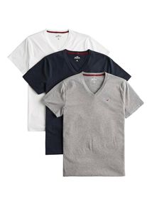 Hollister, Herren Shirt 'MH V MULTIPACK MFC', Navy / Grau / Weiß