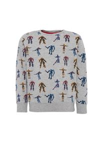 Tom Tailor, Pullover 'sweat with allover print', Graumeliert / Mischfarben