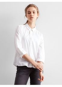 Q/S Designed By, Damen Melierte Hemdbluse aus Baumwolle, Wei&szlig;