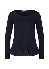 Rich & Royal Rich & Royal, Damen Langarmshirt 'Slub Peplum', Dunkelblau