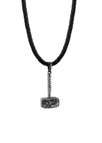 Kuzzoi, Damen Halskette 'Hammer', Schwarz / Silber