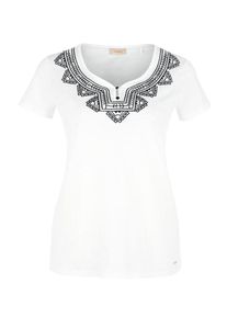 TRIANGLE, Damen Ethno-Stickerei Shirt, Weiß