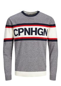 Jack & Jones JACK & JONES, Herren Pullover, Nachtblau / Grau / Rot / Wei&szlig;