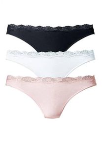 Lascana, Damen String, Rosa / Schwarz / Wei&szlig;