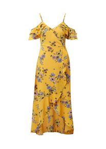 Tom Tailor Denim, Damen Kleid, Goldgelb / Oliv / Helllila / Hellpink