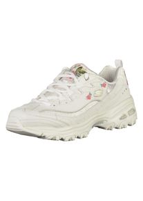 Skechers, Damen Halbschuhe 'D`Lites Bright Blossoms', Hellbeige / Grasgrün / Dunkelpink / Silber / Weiß
