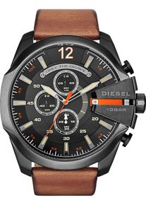 Diesel, Herren Chronograph 'MEGA CHIEF, DZ4343', Hellbraun / Schwarz