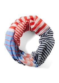 Tom Tailor, Damen Loopschal, Navy / Rauchblau / Rot / Weiß