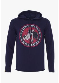 PLUS EIGHTEEN, Herren Kapuzenpullover, Blau