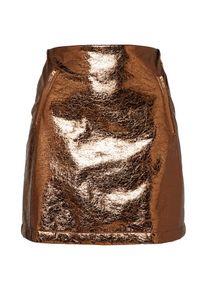 boohoo, Damen Rock 'METALLIC CRINKLE', Bronze