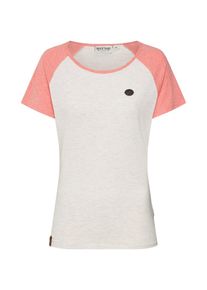 Naketano, Damen T-Shirt 'Gebumst wie geb&auml;mst', Beige / Hellrot