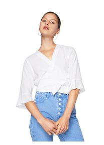 EDITED, Damen Wickelbluse 'Lolita', Wei&szlig;