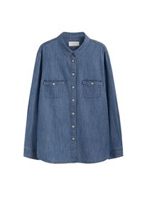 Violeta by Mango, Damen Hemd 'Estrella', Kobaltblau