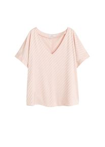 Violeta by Mango, Damen Bluse 'Pico4', Rosa / Altrosa