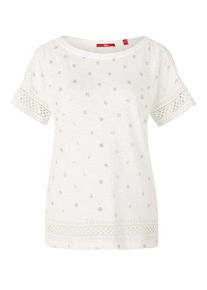 s.Oliver RED LABEL, Damen Oversize-Shirt, Silber / Weiß