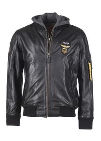 Top Gun, Herren Lederjacke 'TG-1004', Gelb / Schwarz