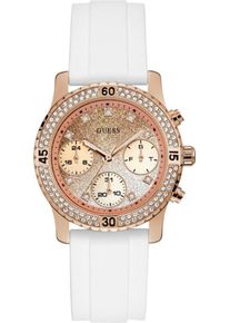 Guess, Damen Multifunktionsuhr 'CONFETTI', Rosegold / Wei&szlig;