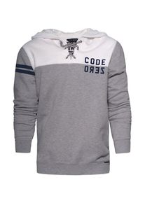 Code-Zero, Herren Kapuzen-Sweatshirt 'HULL', Grau / Wei&szlig;