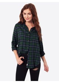 Hollister, Damen Bluse 'LS XMAS PLAID', Grün