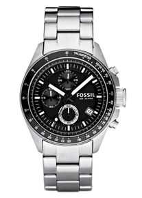 Fossil, Herren Chronograph, Schwarz / Silber