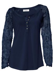 Heine, Damen Rundhalsshirt, Blau / Nachtblau / Dunkelblau