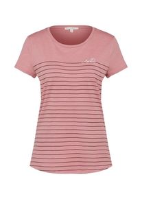 Tom Tailor Denim, Damen T-Shirt, Altrosa / Schwarz / Weiß