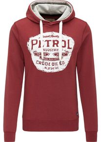 PETROL INDUSTRIES, Herren Kapuzenpullover, Rot / Wei&szlig;