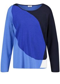 Gerry Weber, Damen Pullover, Nachtblau / Royalblau / Hellblau / Weiß