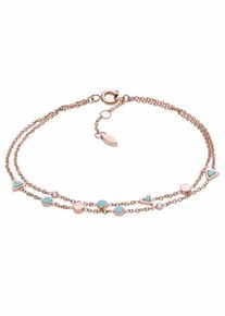 Fossil, Damen Armband, Türkis / Rosegold