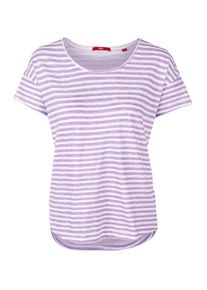 s.Oliver RED LABEL, Damen Oversize-Shirt, Lila / Wei&szlig;