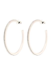 Orelia, Damen Creole 'Fine Crystal Pave Hoop', Silber