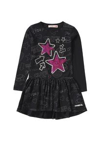 Desigual, M&auml;dchen Kleid, Pink / Schwarz / Wei&szlig;