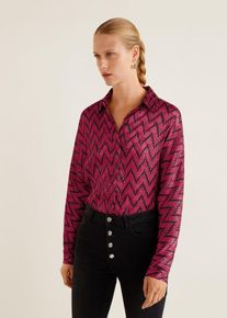 Mango, Damen Hemd 'Rosi', Himbeer / Schwarz