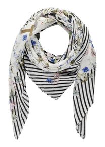 Taifun, Damen Schal, Blau / Oliv / Schwarz / Offwhite