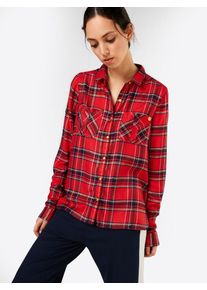 Superdry, Damen Hemd 'ARIA', Rot / Schwarz